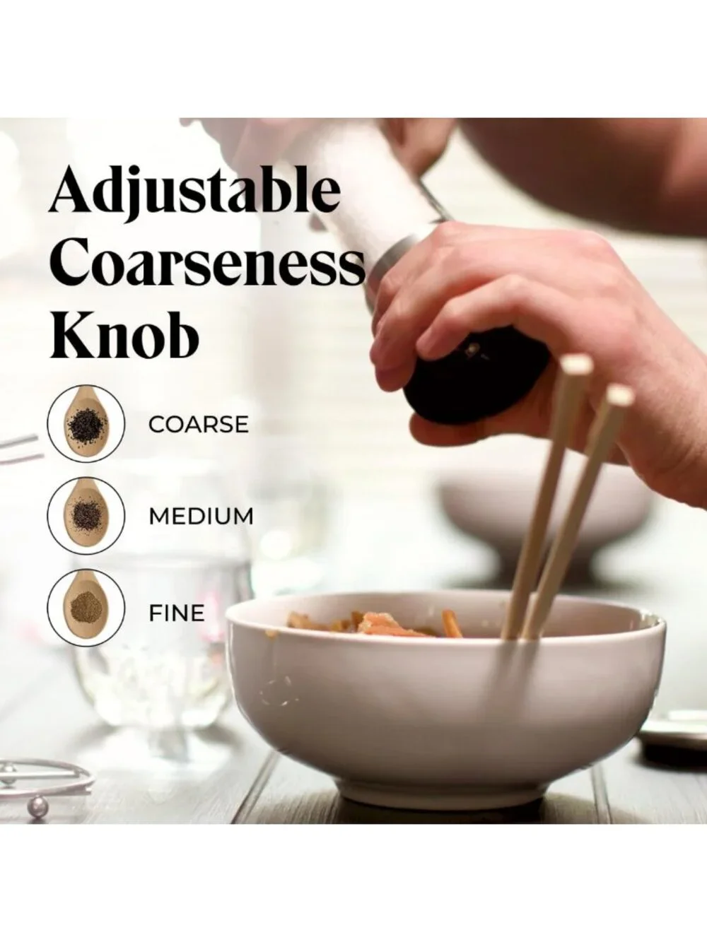 Stylish Stainless Steel Salt & Pepper Grinder Set with Adjustable Coarseness
